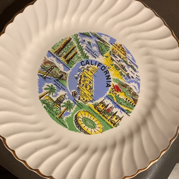 1960s Vintage California Gold Rim Tourist Souvenir Ceramic Display Plate - Picture 17 of 17